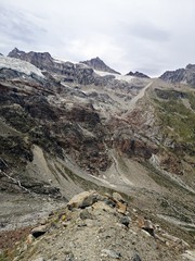 High mountains - glaciers and peaks - Grand Paradiso mountains , Valnontey, Aosta Valley, Italy