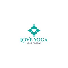 Obraz premium Love Yoga Logo Design Vector
