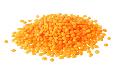 Pile lentil isolated on a white background