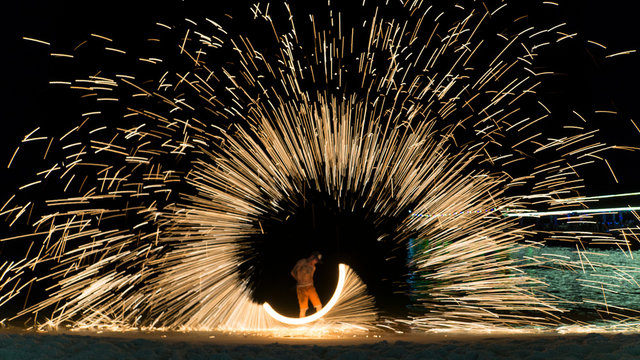 Feuershow in Kambodscha