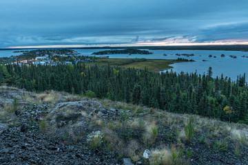 Dawn over Old Town in Yellowknife, Northwest Territories, Canada