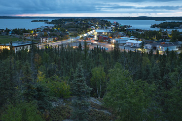 Dawn over Old Town in Yellowknife, Northwest Territories, Canada