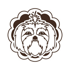 silhouette of card with head cute dog