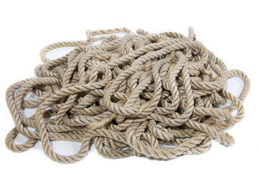 Rope closeup on a white background isolated