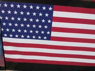 usa national flag on black wall