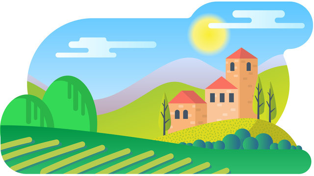 colorful vector landscape