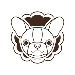 silhouette of card with head cute dog