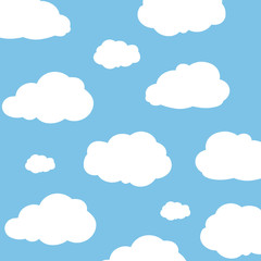 Materiał do szycia Vector seamless texture with cartoon clouds