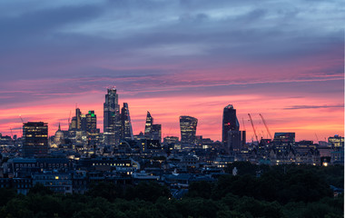 London City Sunrise aerial View