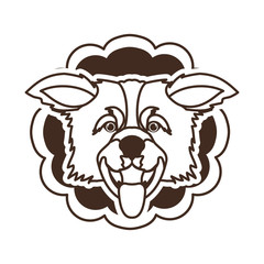 silhouette of card with head cute dog