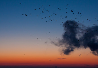 sunrise over city of Vladimir Russia