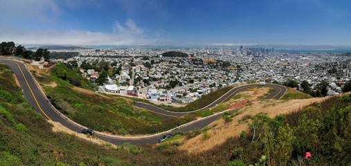 View From Twin Peaks To San Francisco Bay California USA