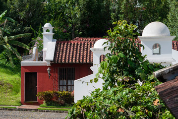 Dome in colonial house in Antigua Guatemala, Hispanic architecture, home archectonic design high...