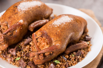 Oriental Roasted Hamam Meal with Mahshy and stuffed food
