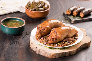 Oriental Roasted Hamam Meal with Mahshy and stuffed food
