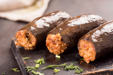 Oriental mahshy coocked Eggplant Stuffed with Rice