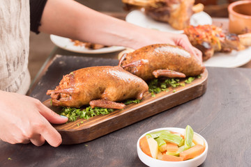 Oriental Roasted Hamam Meal with Mahshy and stuffed food