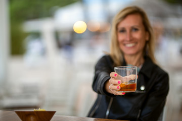 Woman with cocktail