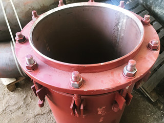 Red gland expansion joints for heating main.