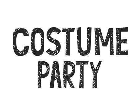 costume party label on white background