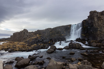 Öxarárfoss waterfall in Thingvellir N.P. (Iceland)