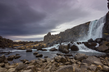 Öxarárfoss waterfall in Thingvellir N.P. (Iceland)