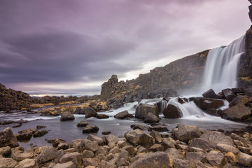 Obraz premium Öxarárfoss waterfall in Thingvellir N.P. (Iceland)
