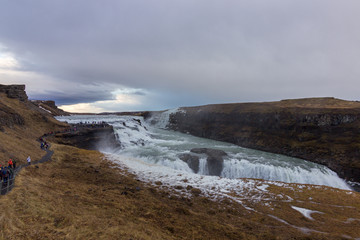 The Gullfoss waterfall in Iceland