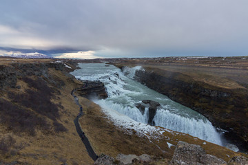 The Gullfoss waterfall in Iceland