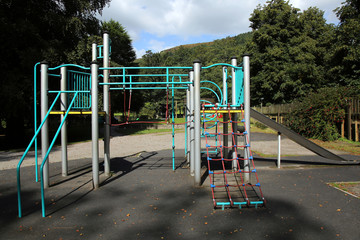 Childs climbing frame playground equipment