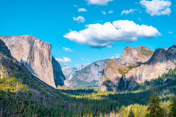 Fascinating views of Yosemite from the Tunnel View Viewpoint, Yosemite National Park. United States