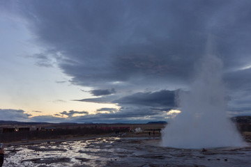 The Geyser Strokkur in Iceland