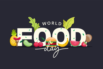 World Food Day illustration vector is suitable for social media, banner , poster , Flyer and related with food