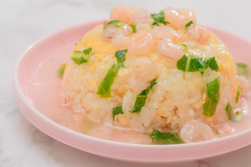 海老の餡かけチャーハン