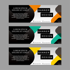 Set of banner template design suitable for web or advertising. Abstract banner template design