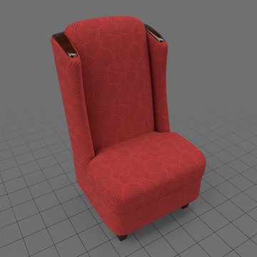 Armless wing chair