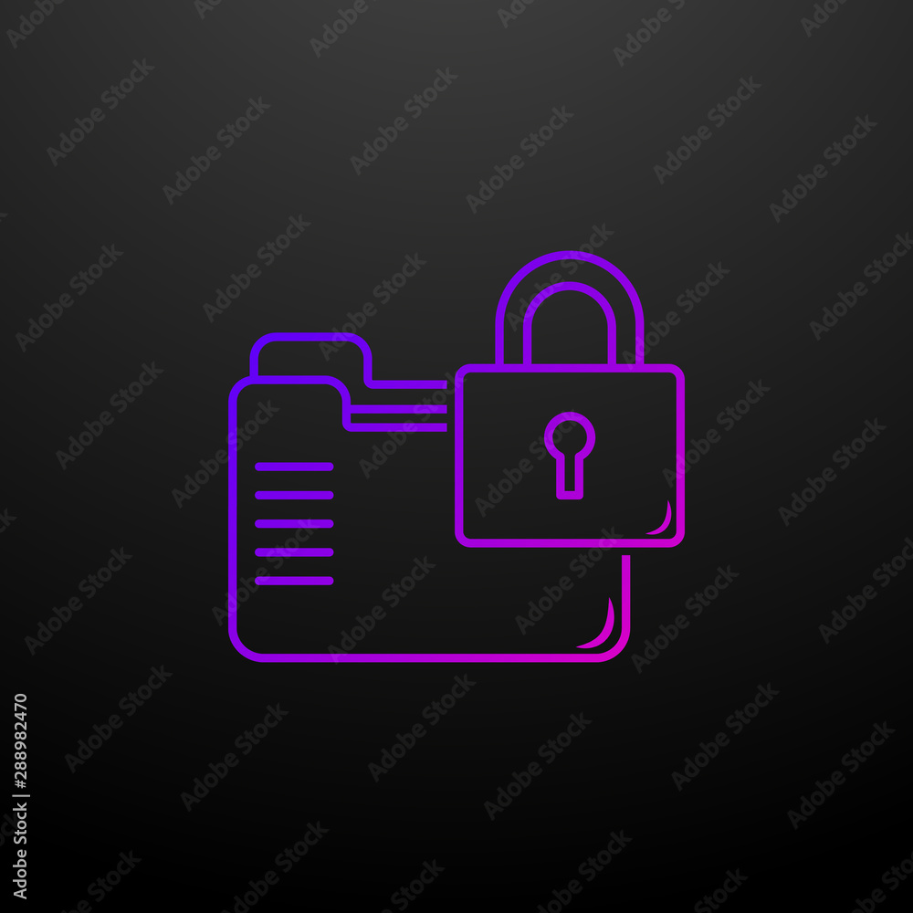 Poster data security outline nolan icon. elements of banking and finance set. simple icon for websites, web