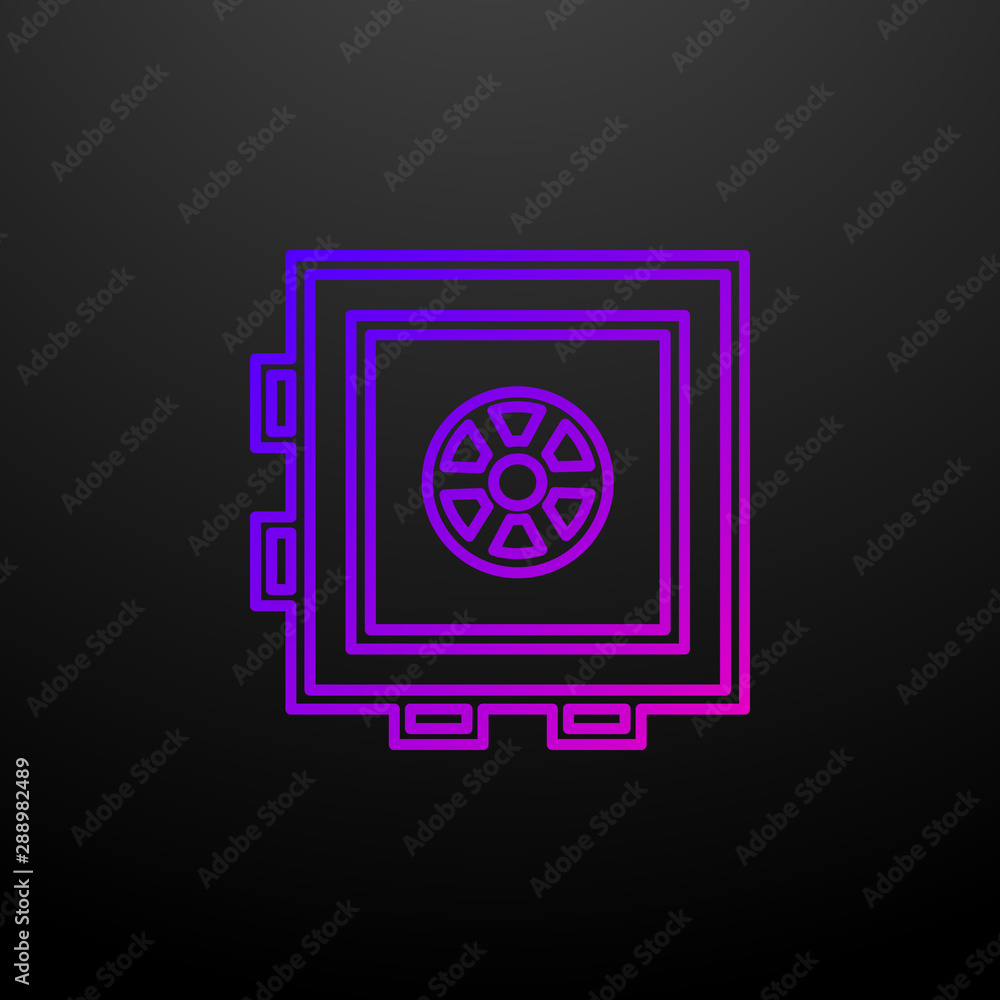 Poster safe box deposit outline nolan icon. elements of banking and finance set. simple icon for websites, 