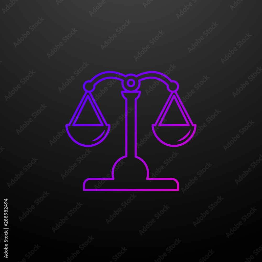Poster law scales outline nolan icon. elements of banking and finance set. simple icon for websites, web de