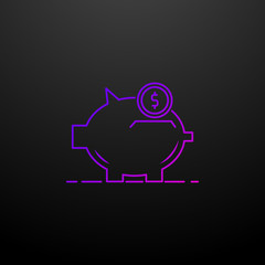 Obraz premium Piggy bank outline nolan icon. Elements of banking and finance set. Simple icon for websites, web design, mobile app, info graphics