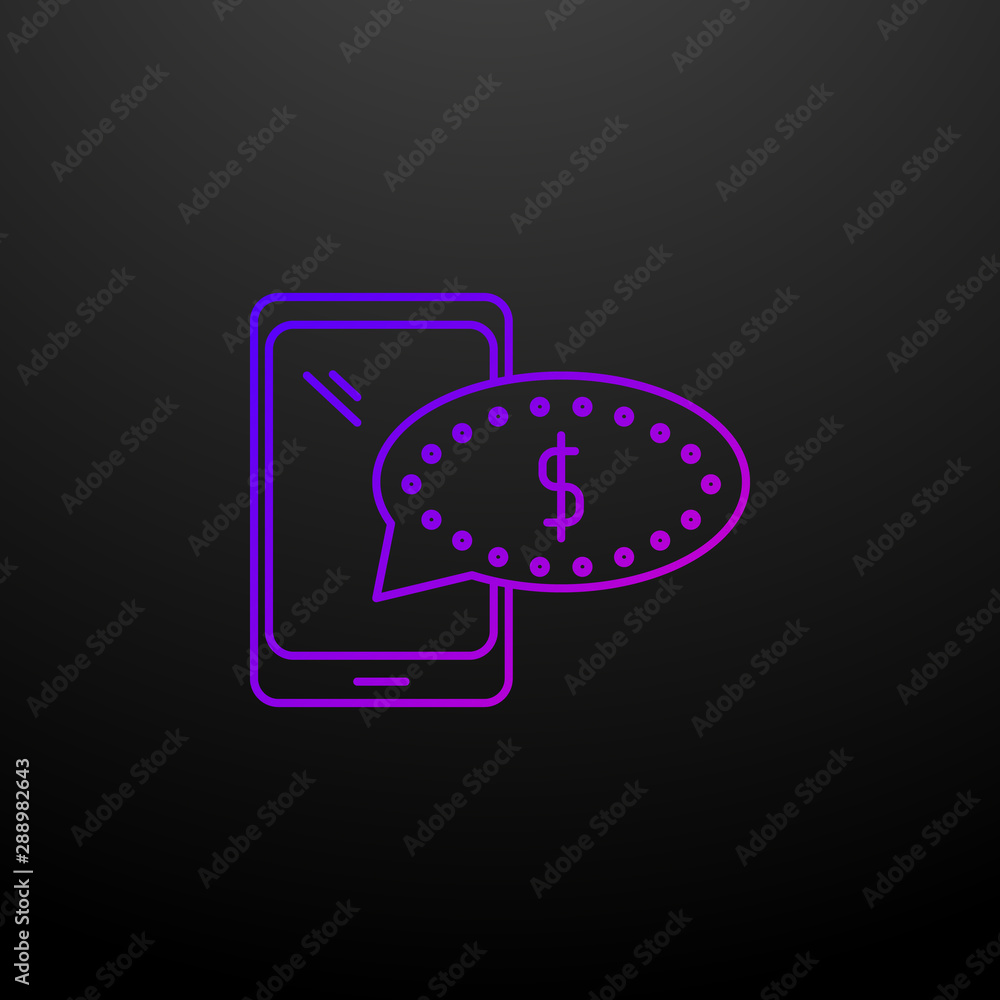 Poster mobile commerce outline nolan icon. elements of banking and finance set. simple icon for websites, w