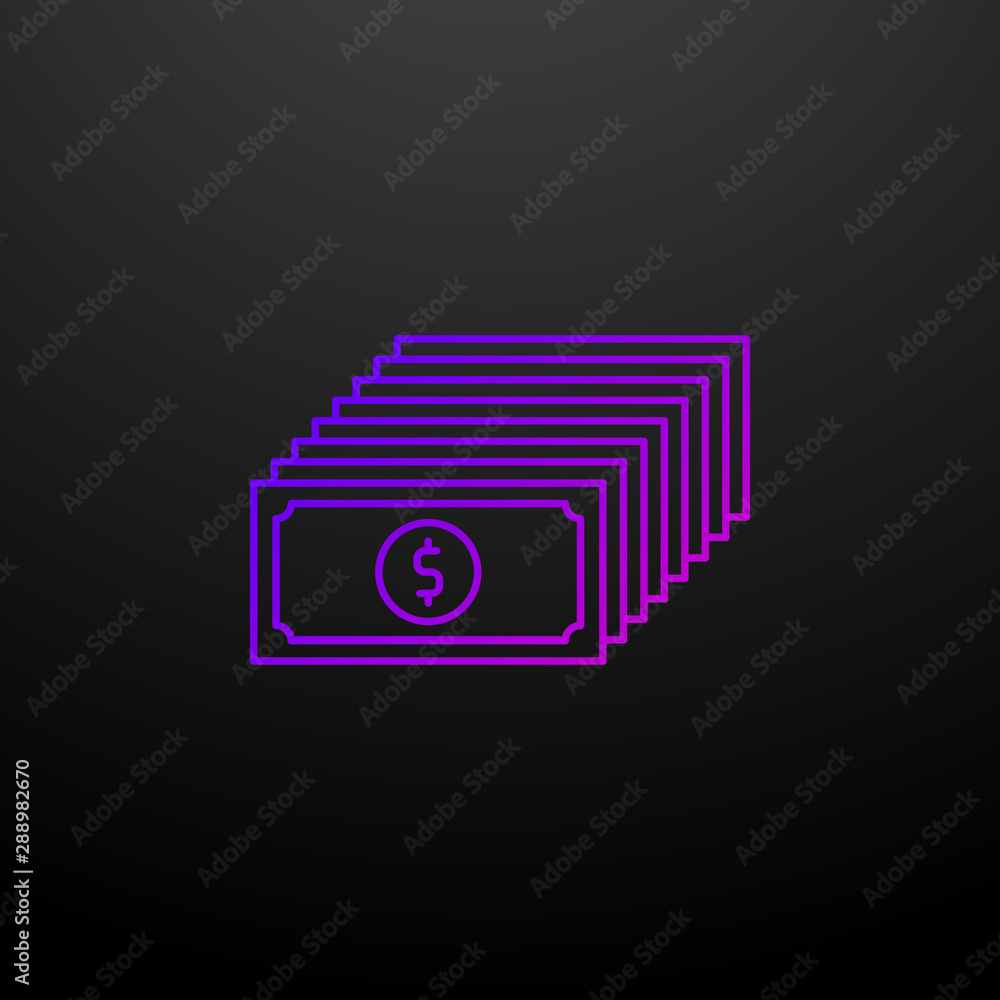 Poster money notes outline nolan icon. elements of banking and finance set. simple icon for websites, web d