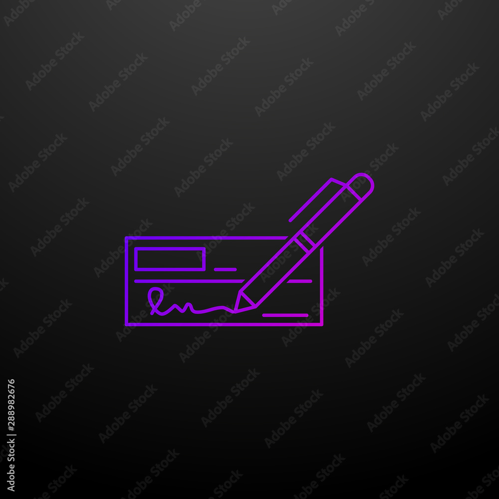 Poster bank check outline nolan icon. elements of banking and finance set. simple icon for websites, web de