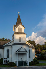 The historic First United Methodist Church in Jasper, Florida, was built in the Carpenter Gothic style, completed in 1878.