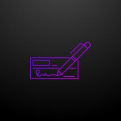 Bank check outline nolan icon. Elements of banking and finance set. Simple icon for websites, web design, mobile app, info graphics