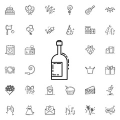 Bottle of alcohol dusk style neon icon. Elements of birthday set. Simple icon for websites, web design, mobile app, info graphics