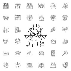 Confetti dusk style neon icon. Elements of birthday set. Simple icon for websites, web design, mobile app, info graphics