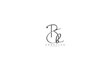 Initial Letter Bb Logo Manual Black Elegant Minimalist Signature Logo