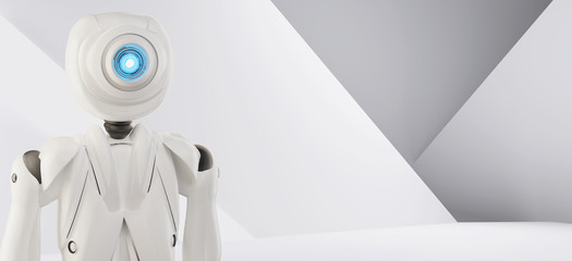 artificial intelligence robot white 3d-illustration