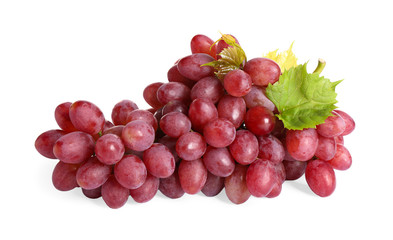 Bunch of fresh ripe juicy grapes isolated on white